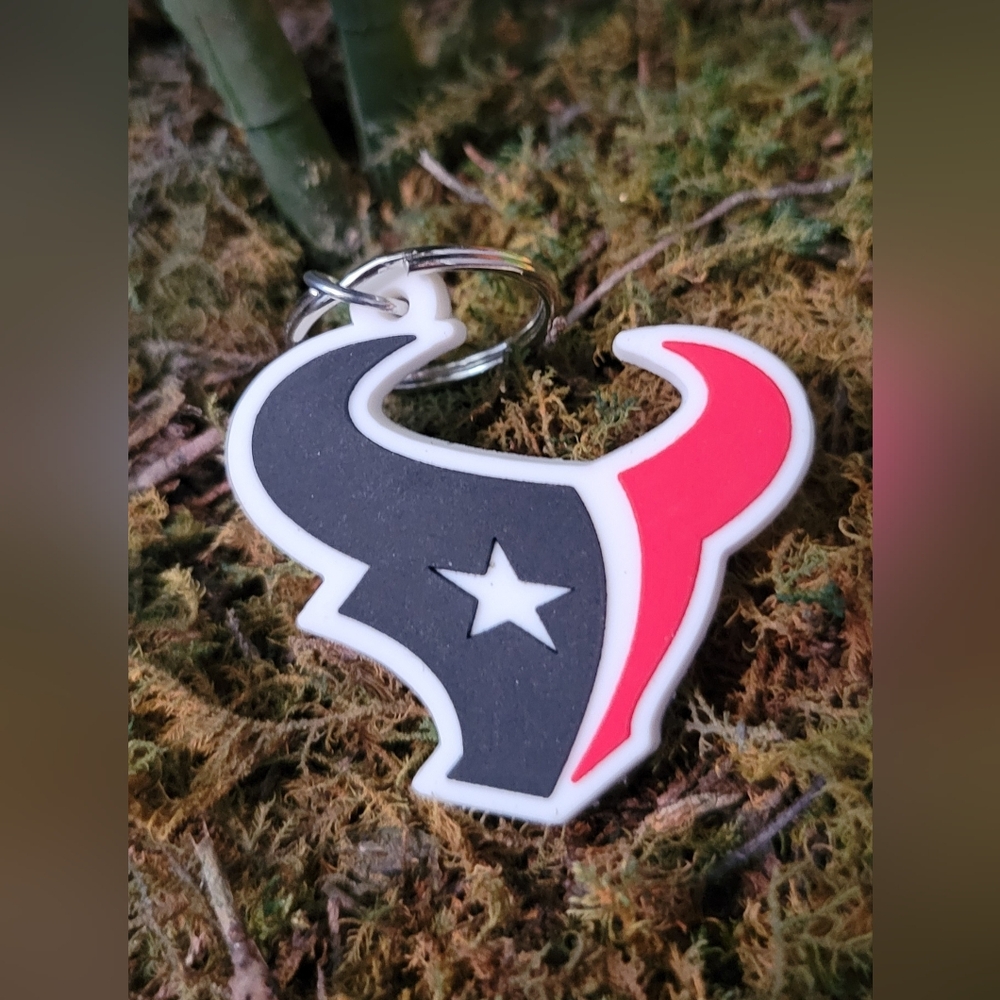 Houston Texans 3" Keychain, NFL Rubber Texans Logo - Picture 3 of 5